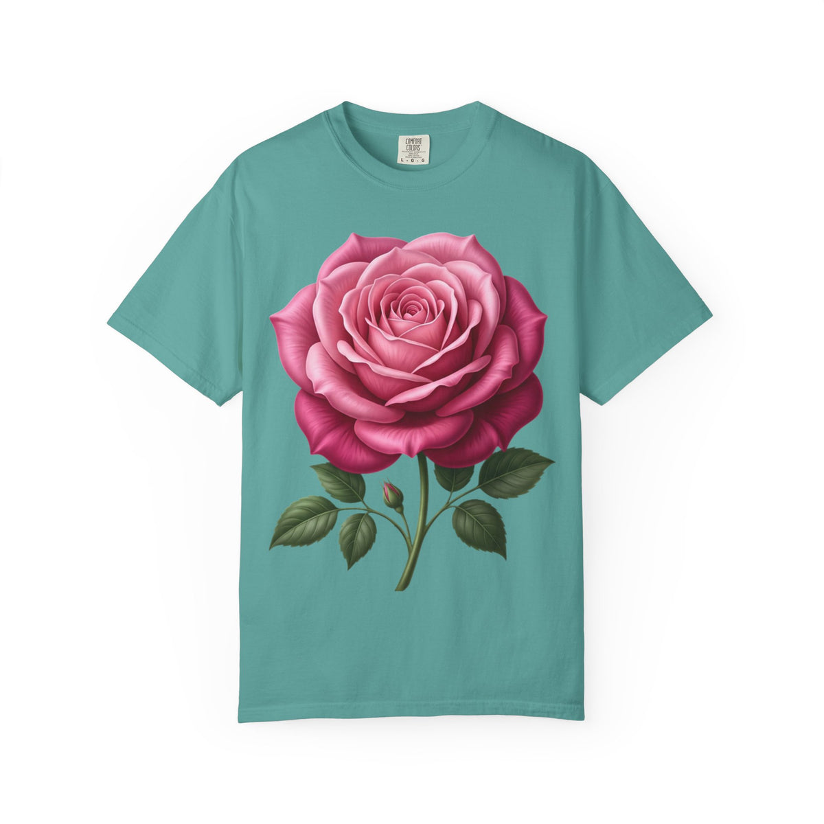 Vintage Pink Rose T-Shirt — Botanical Floral Graphic Tee