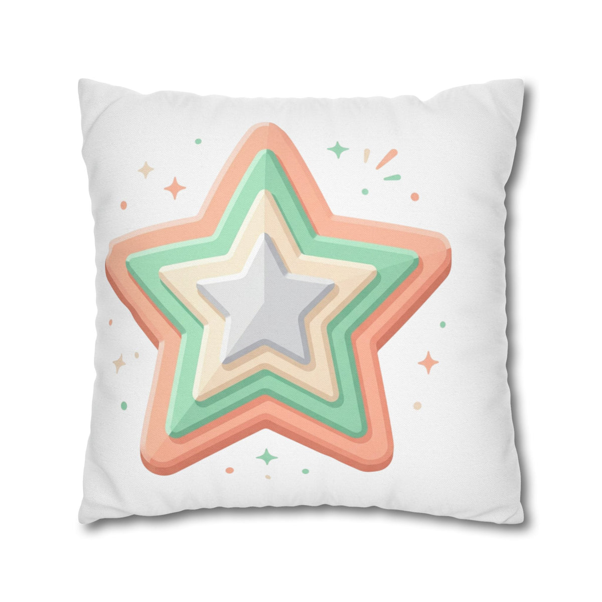 Star Shape Spun Polyester Square Pillowcase