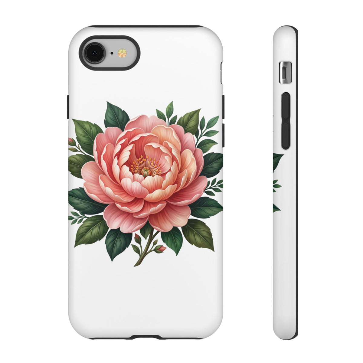 Floral Peony Tough Phone Case — Protective Botanical iPhone Cover