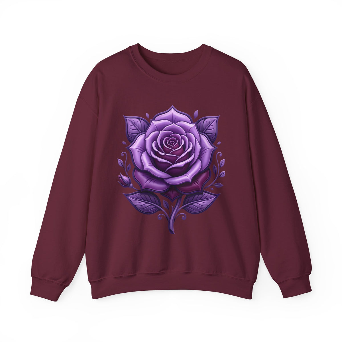 Purple Rose Crewneck Sweatshirt