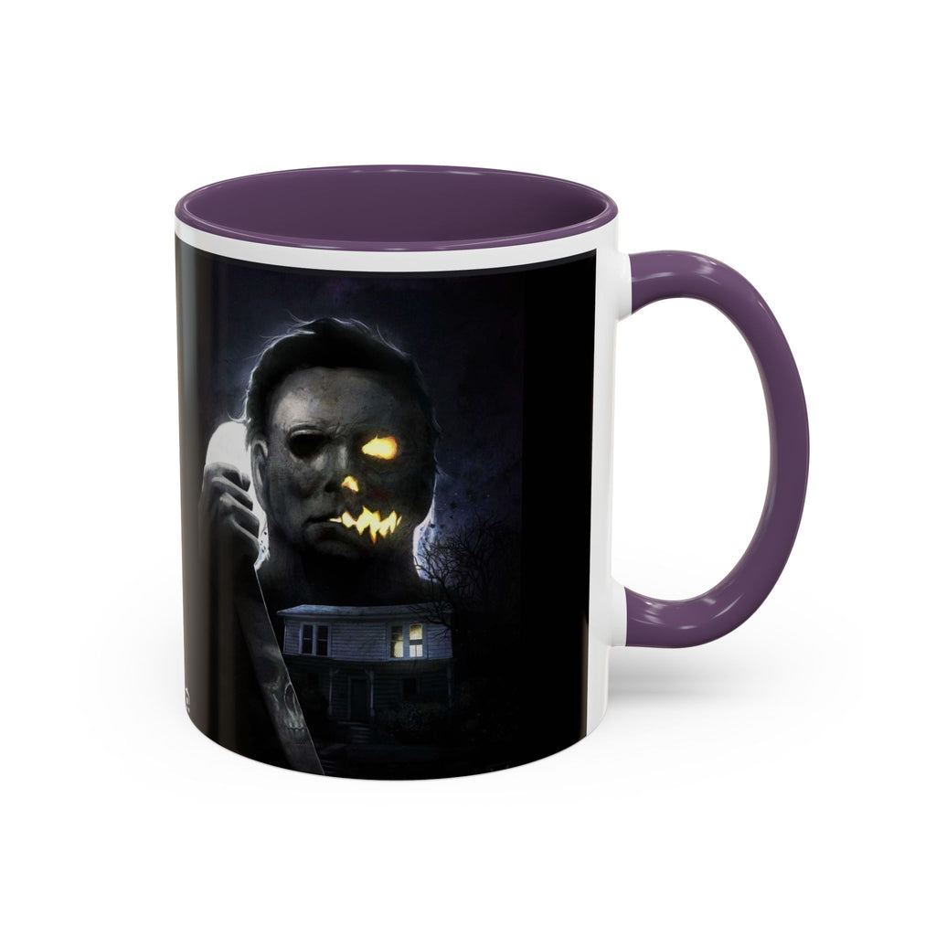 Halloween Michael Myers Accent Coffee Mug — Spooky Horror Movie Jack-O'-Lantern Face (11/15oz)
