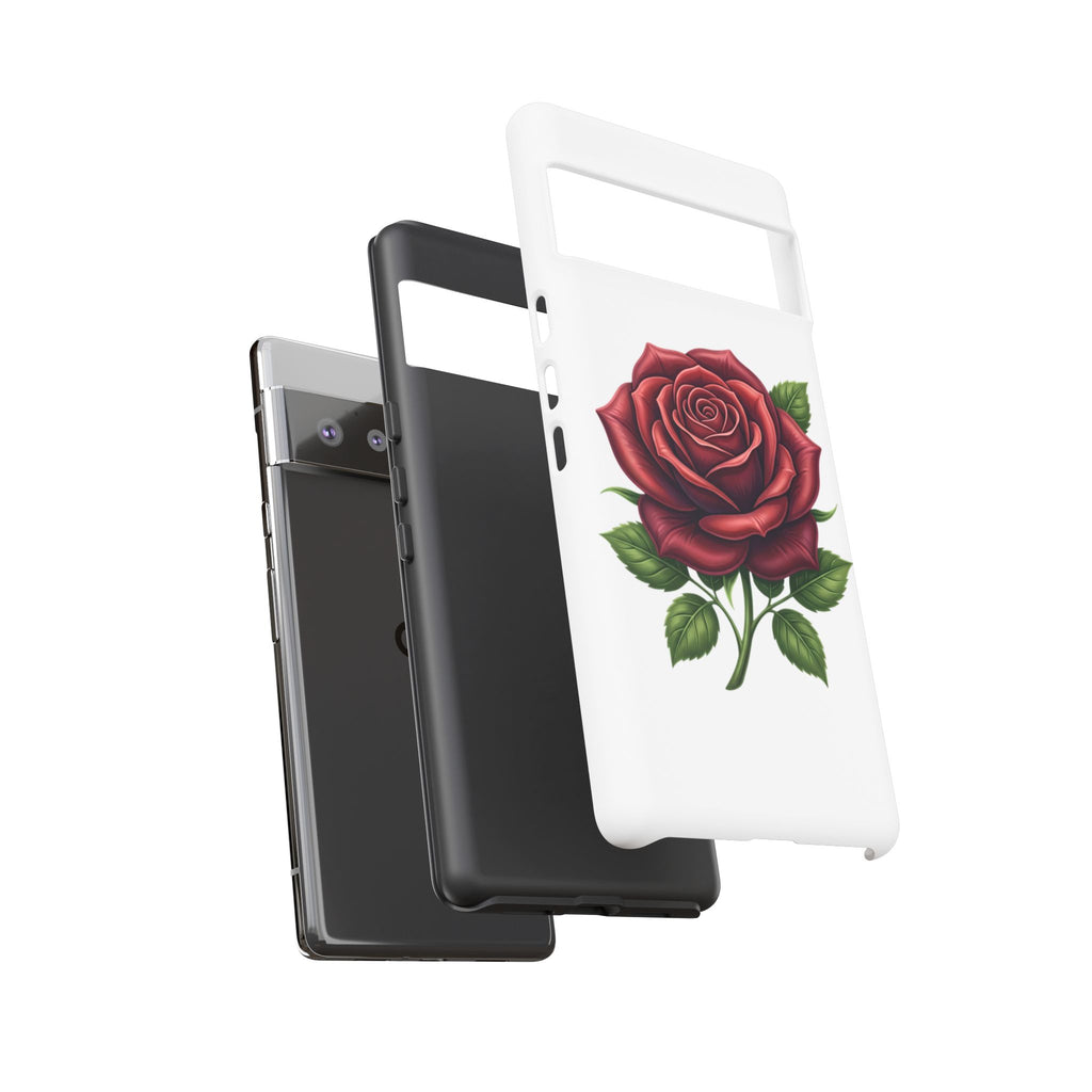 Rose Phone Case — Vintage Red Rose Floral Protective Cover