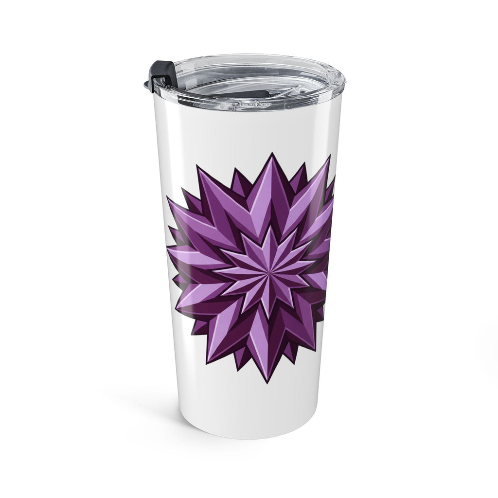 20oz Purple Starburst Tumbler — Insulated Travel Cup-White