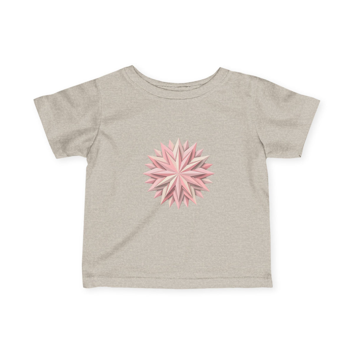 Infant Tee with Pink Starburst Floral Mandala — Baby Shower Gift