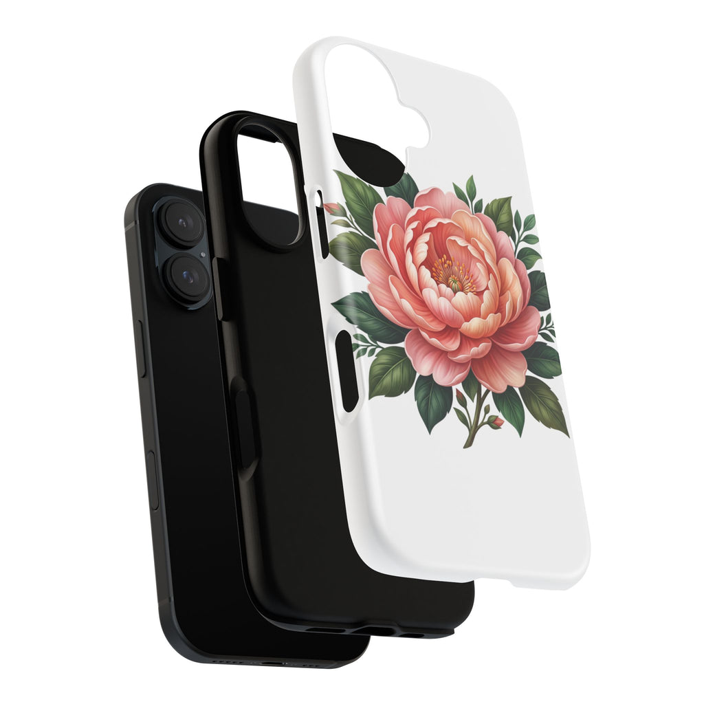 Floral Peony Tough Phone Case — Protective Botanical iPhone Cover