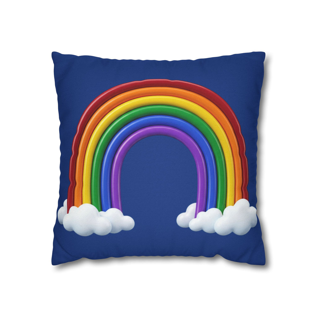 Rainbow Dark Blue Spun Polyester Square Pillowcase