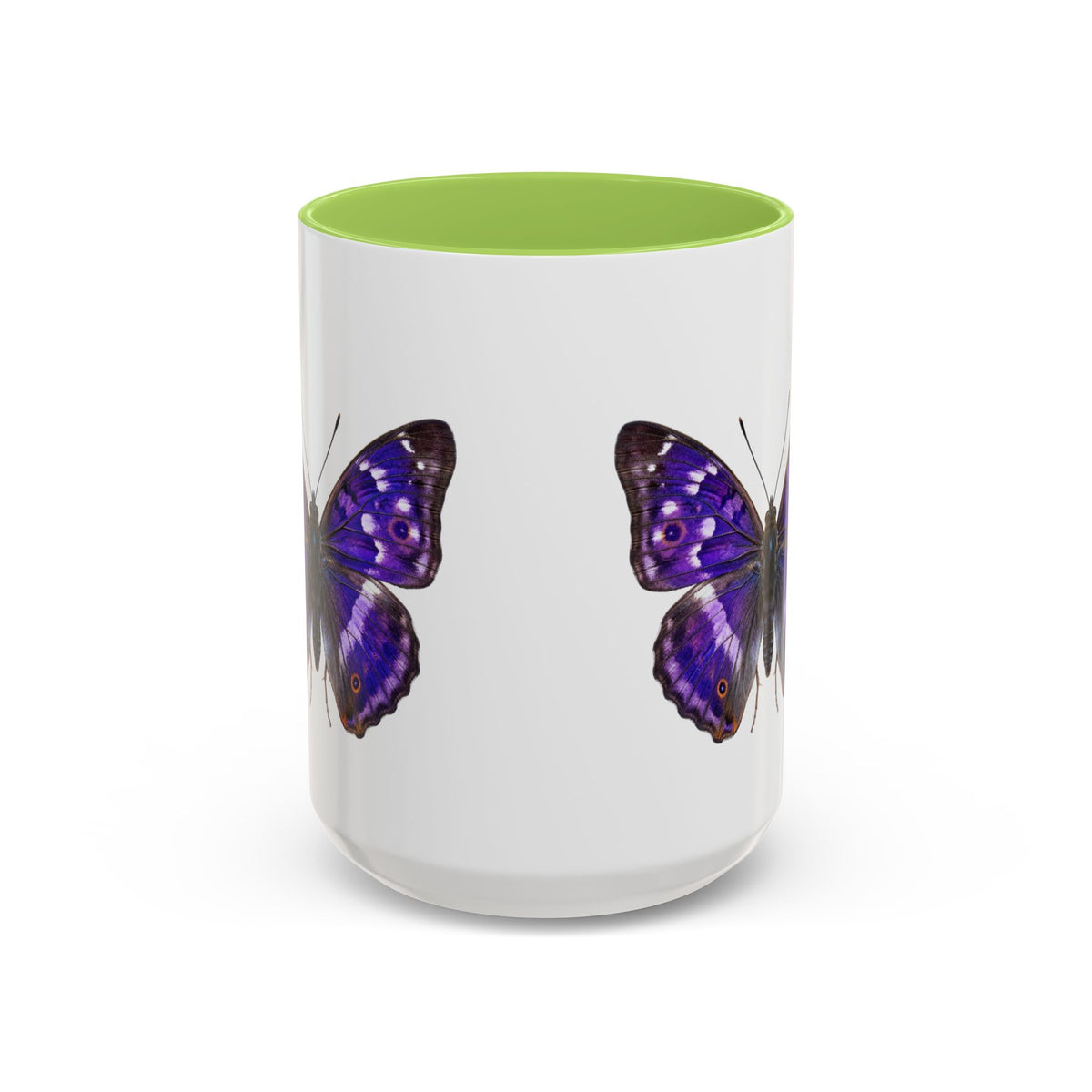 Purple Butterfly Accent Coffee Mug – Elegant Floral Butterfly Ceramic Cup