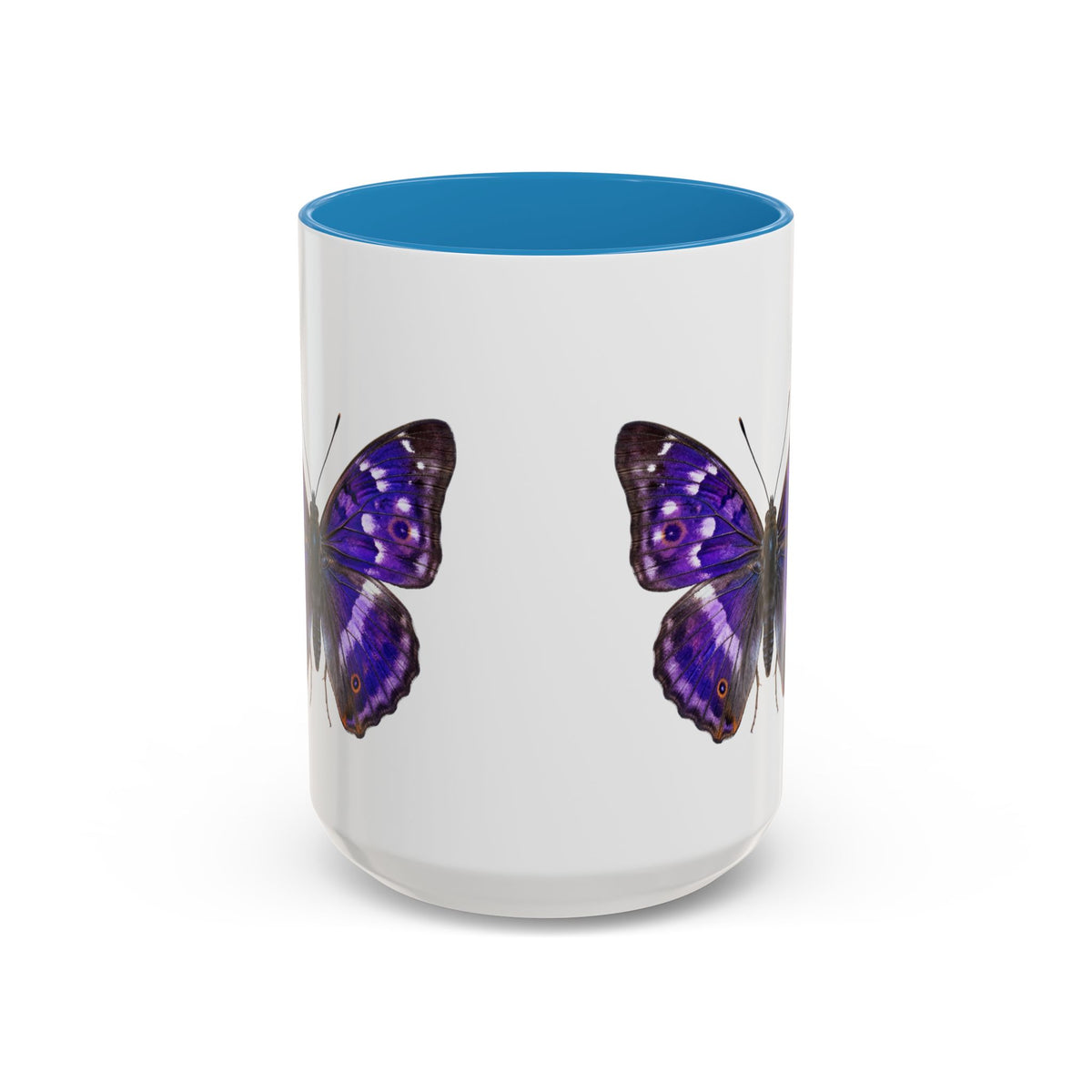 Purple Butterfly Accent Coffee Mug – Elegant Floral Butterfly Ceramic Cup