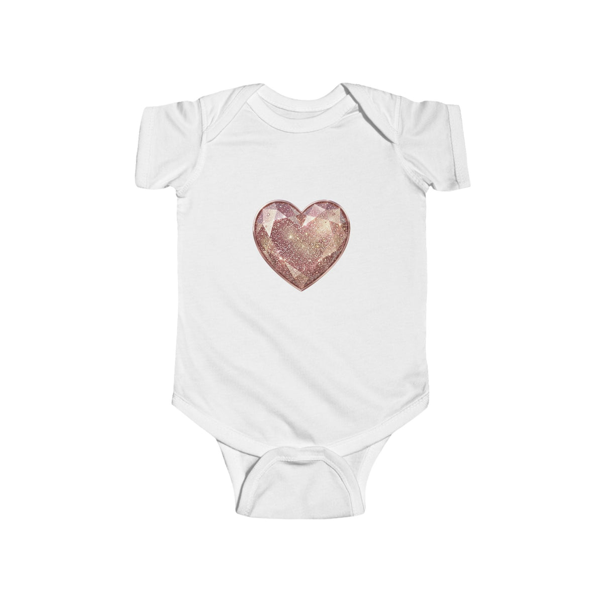 Rose Gold Glitter Heart Infant Bodysuit — Cute Baby Heart One-Piece