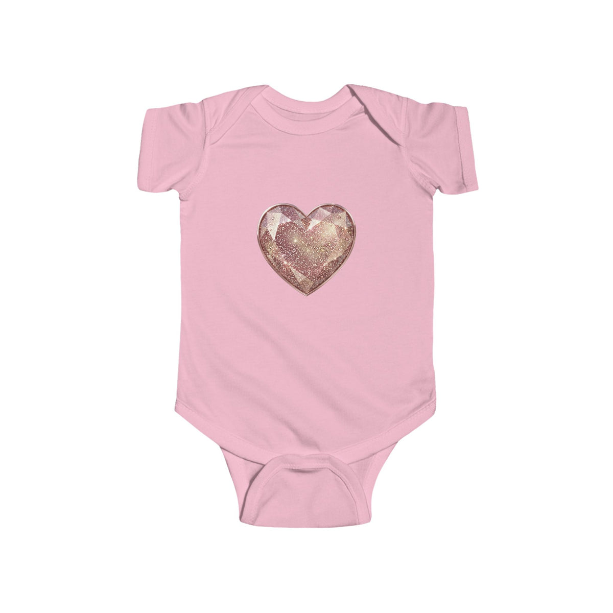 Rose Gold Glitter Heart Infant Bodysuit — Cute Baby Heart One-Piece