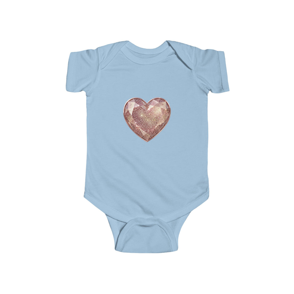 Rose Gold Glitter Heart Infant Bodysuit — Cute Baby Heart One-Piece