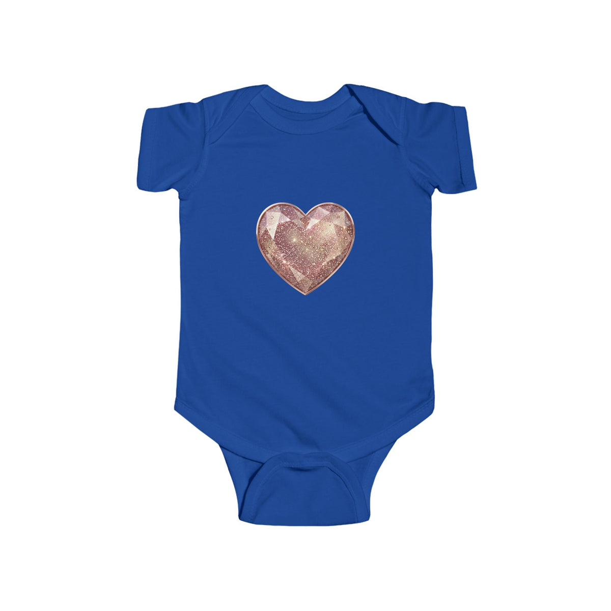 Rose Gold Glitter Heart Infant Bodysuit — Cute Baby Heart One-Piece