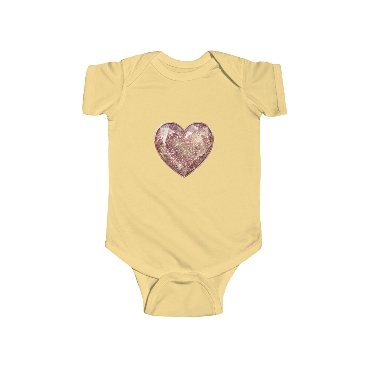 Rose Gold Glitter Heart Infant Bodysuit — Cute Baby Heart One-Piece