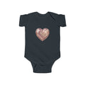Rose Gold Glitter Heart Infant Bodysuit — Cute Baby Heart One-Piece