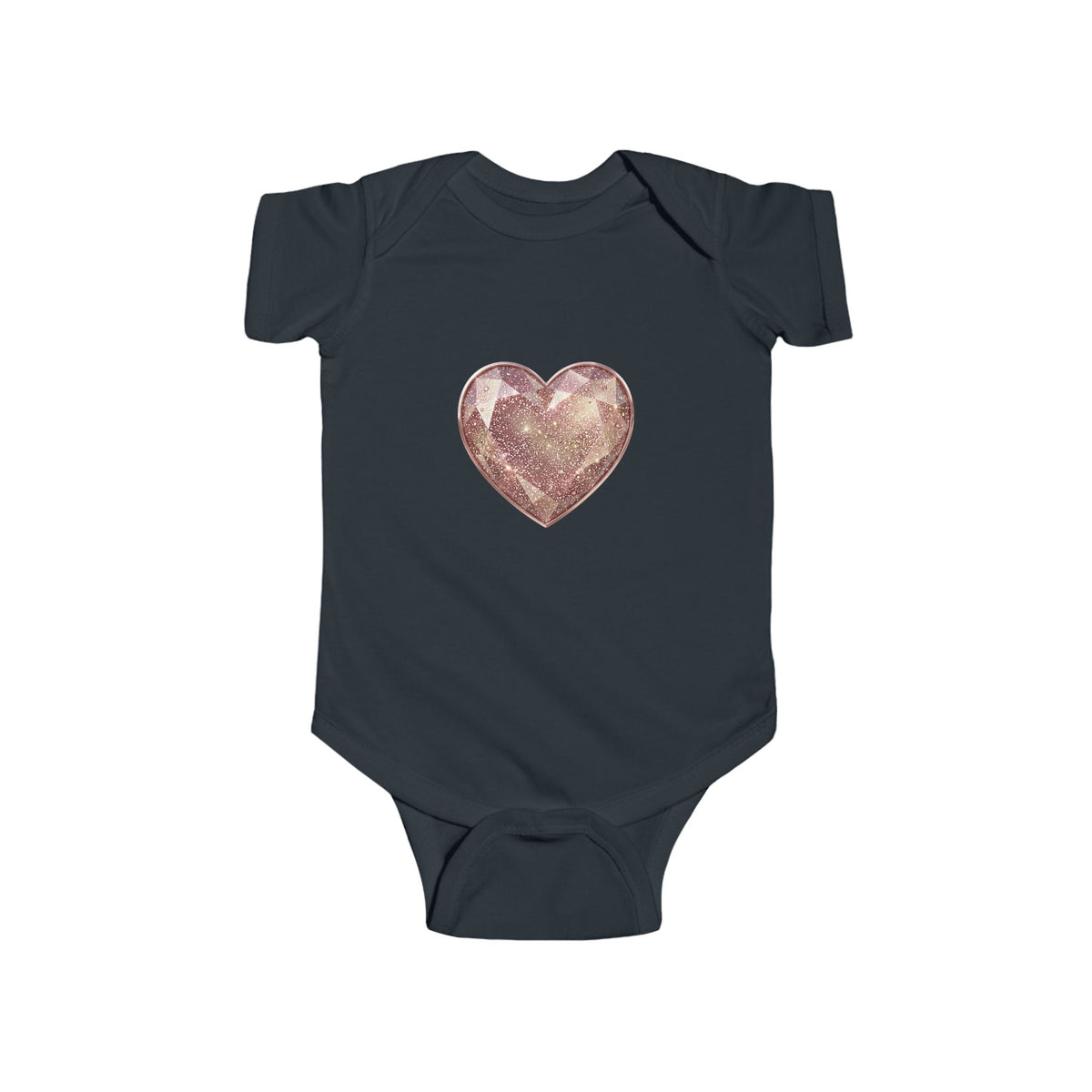 Rose Gold Glitter Heart Infant Bodysuit — Cute Baby Heart One-Piece