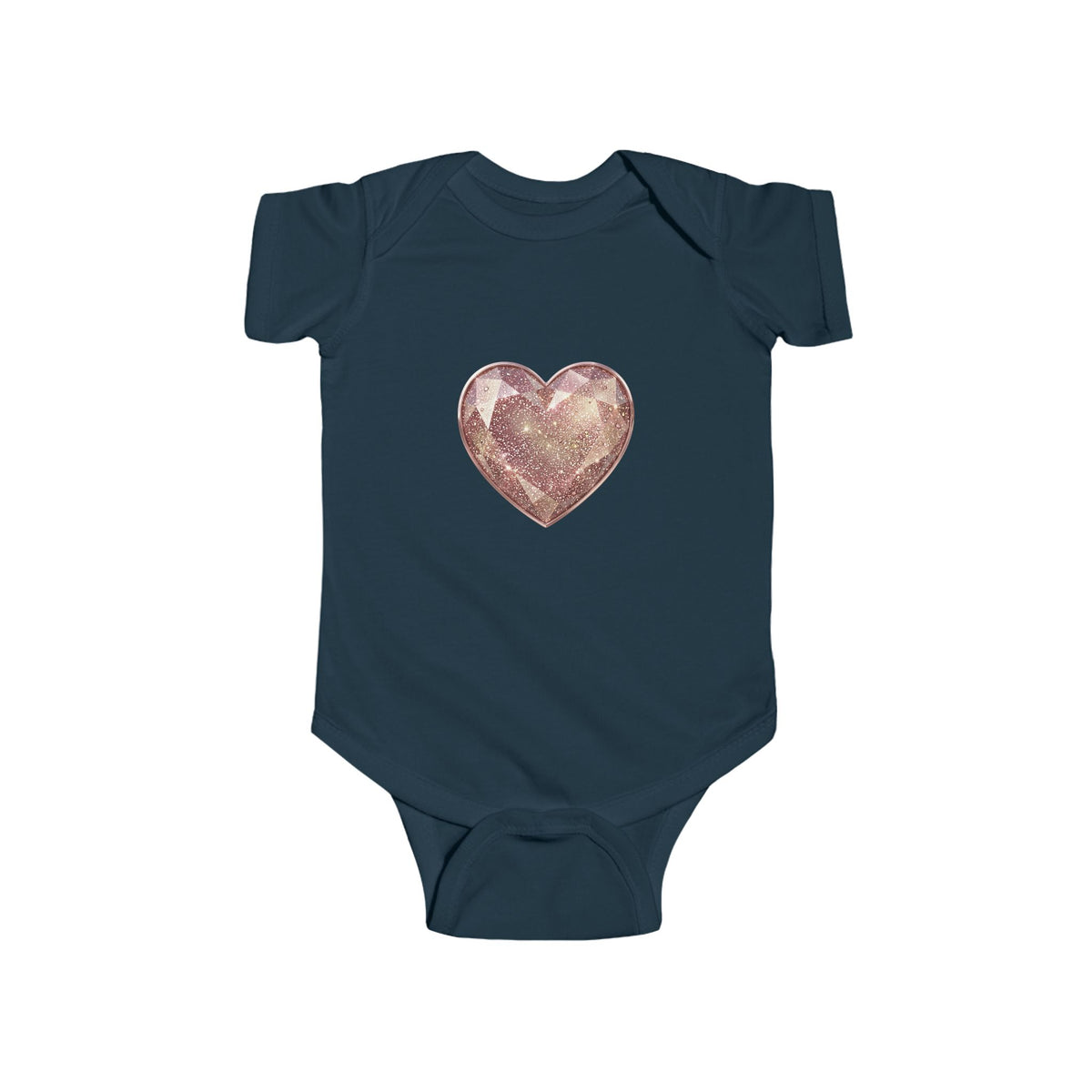 Rose Gold Glitter Heart Infant Bodysuit — Cute Baby Heart One-Piece