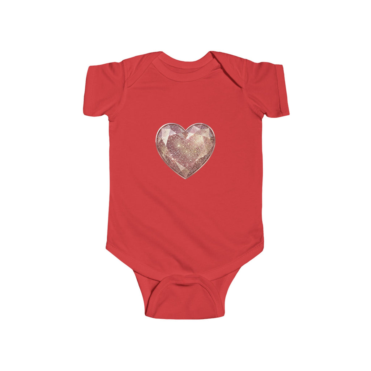 Rose Gold Glitter Heart Infant Bodysuit — Cute Baby Heart One-Piece