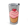Pink Cupcake Tumbler 20oz- Light Grey