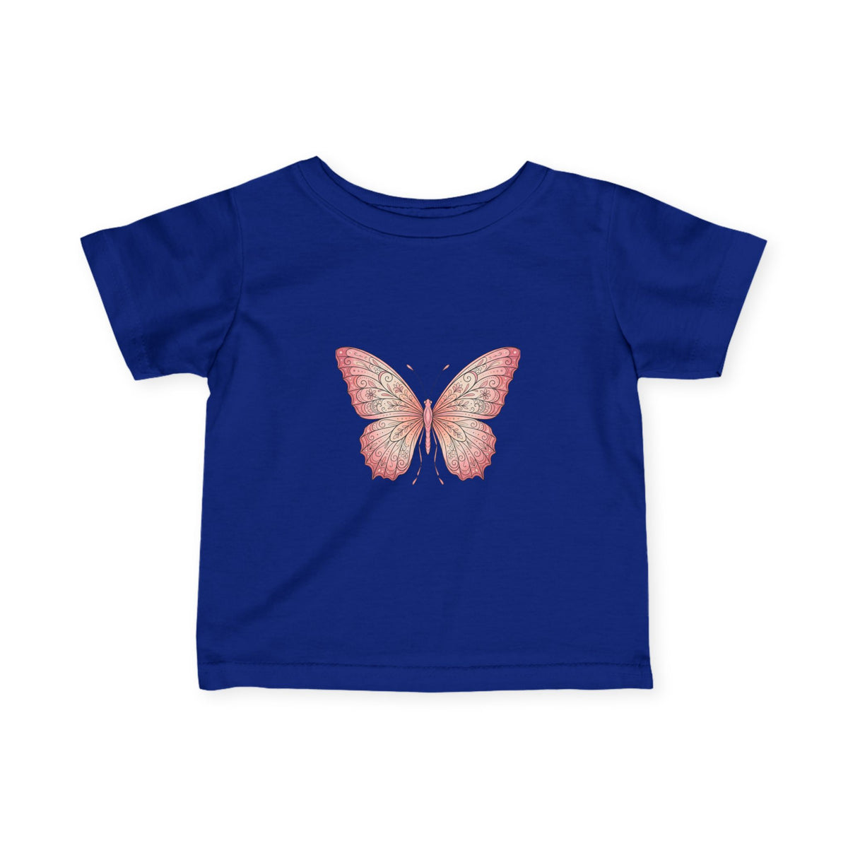 Infant Tee with Pink Watercolor Butterfly — Baby Girl Spring Floral Shirt