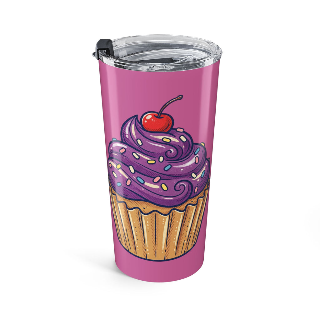 20oz Cupcake Tumbler – Light Pink Purple Dessert Travel Mug