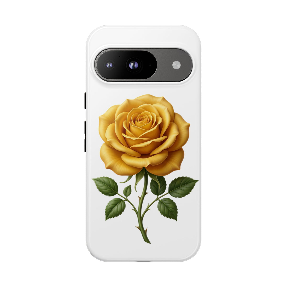 Yellow Rose Phone Case — Vintage Floral Tough Protective Cover