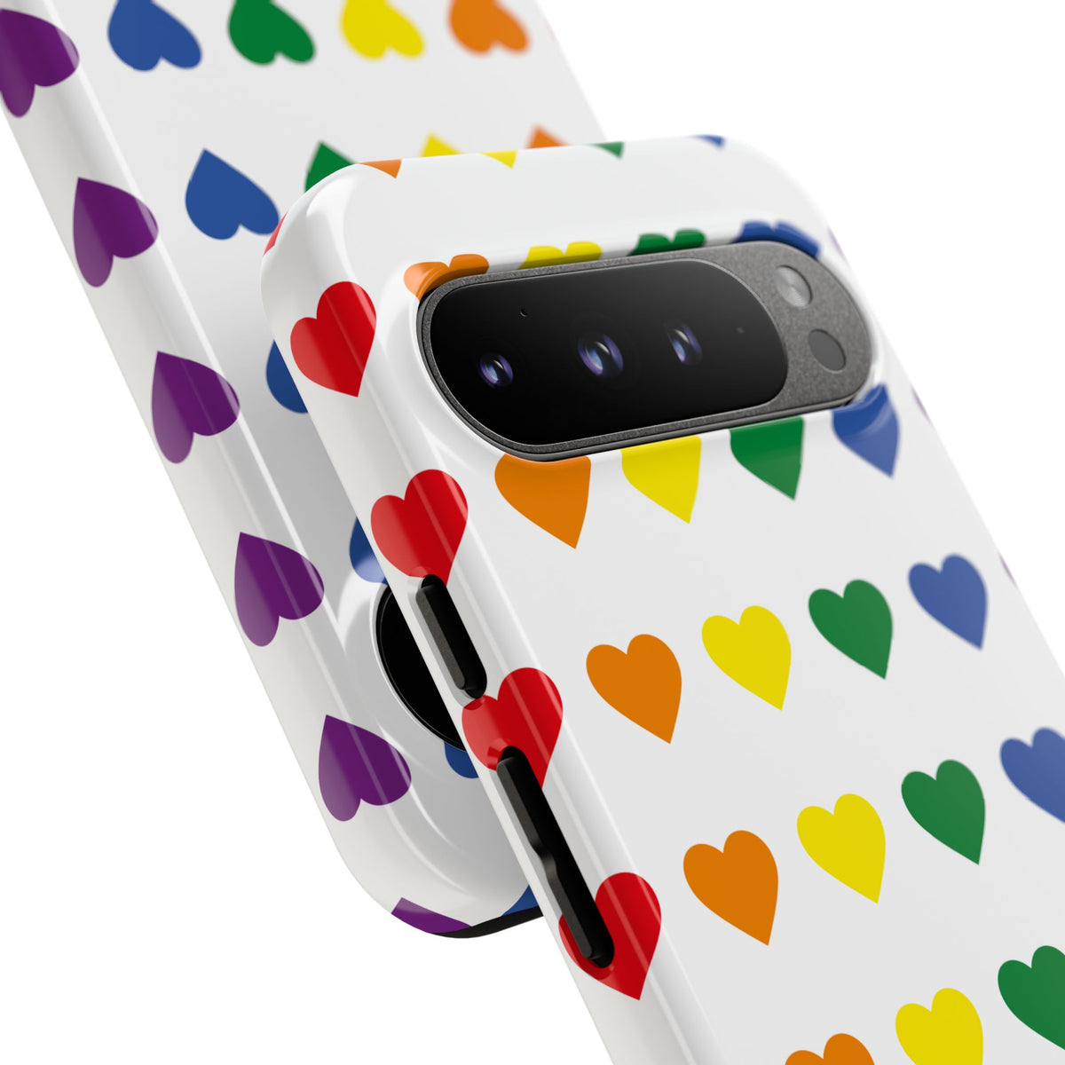 Rainbow Heart Tough Phone Case — Pride Pattern Protective Cover