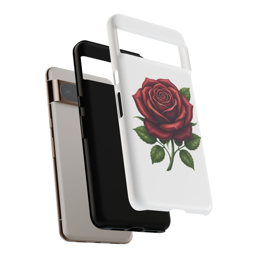 Rose Phone Case — Vintage Red Rose Floral Protective Cover