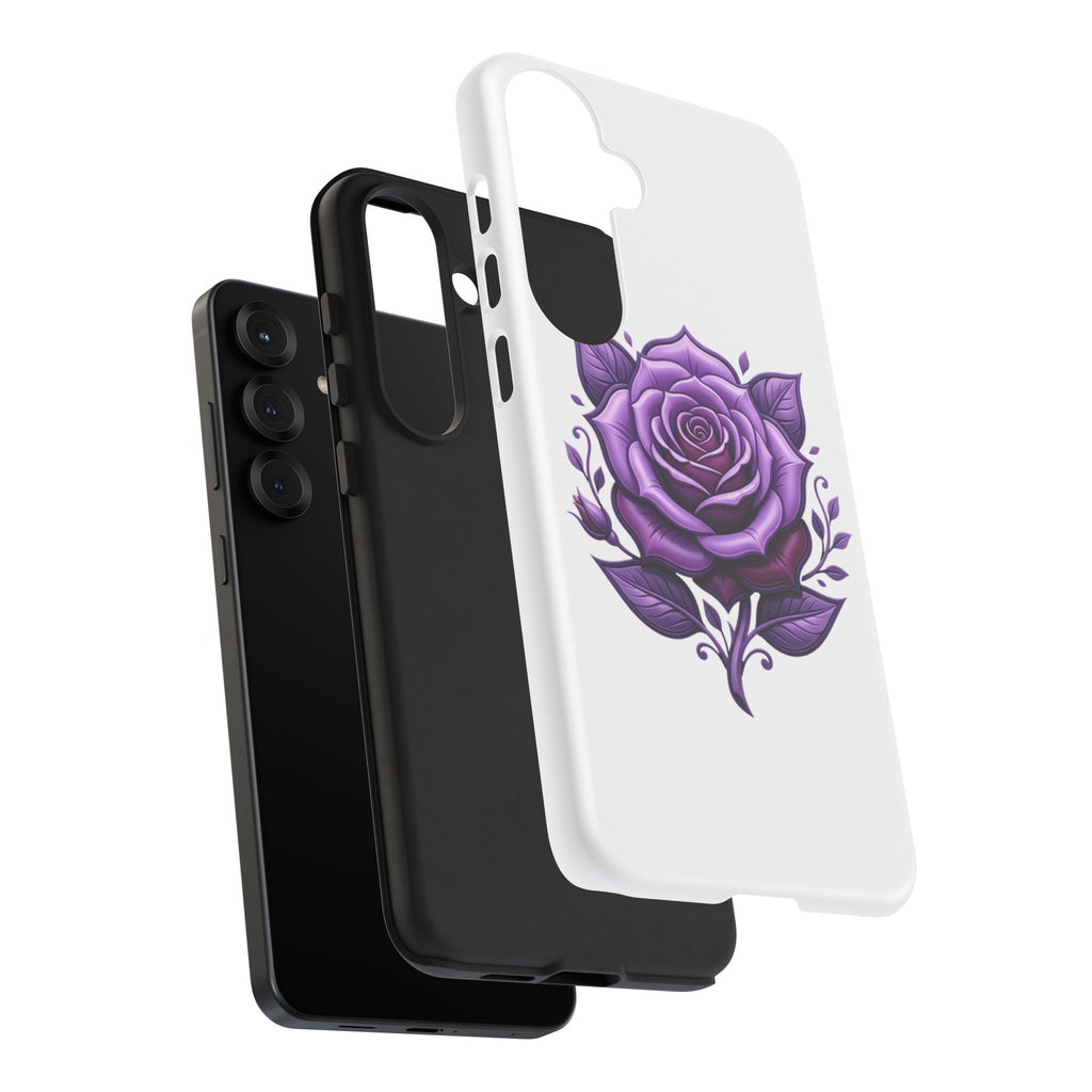 Purple Rose Tough Phone Case — Floral Protective Phone Cover