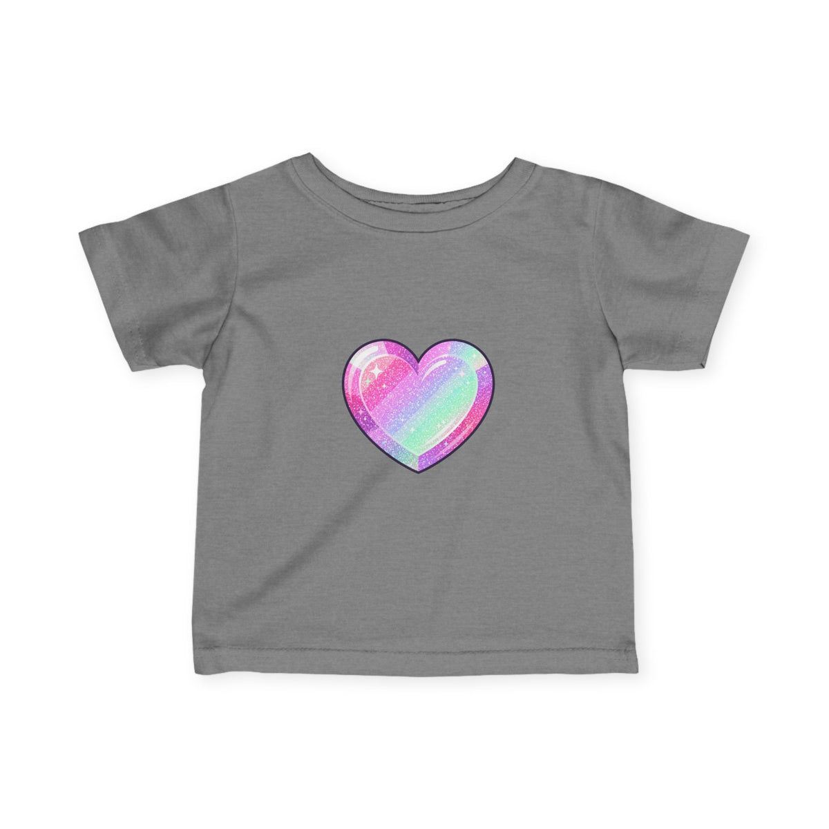 Infant Tee — Pastel Rainbow Heart Baby Shirt