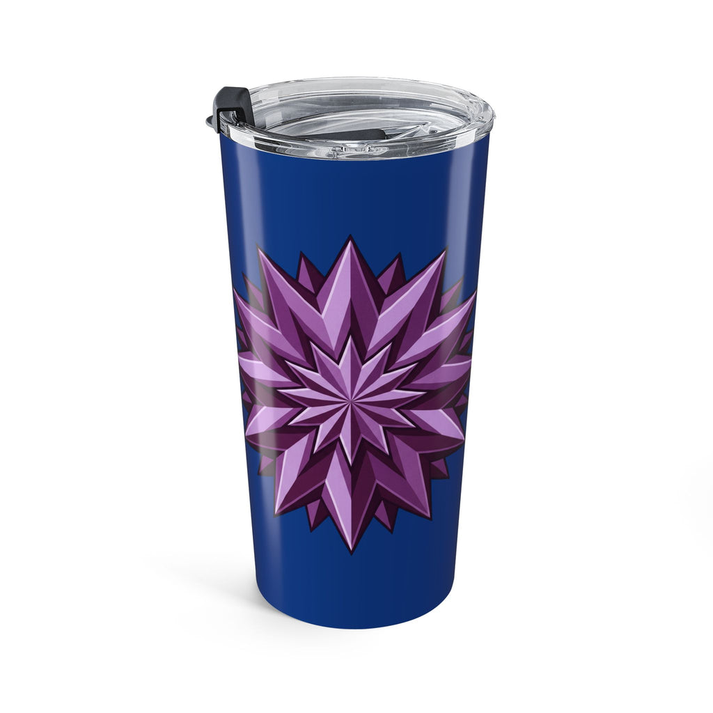 20oz Floral Spike Tumbler — Purple Starburst Travel Cup- Dark Blue