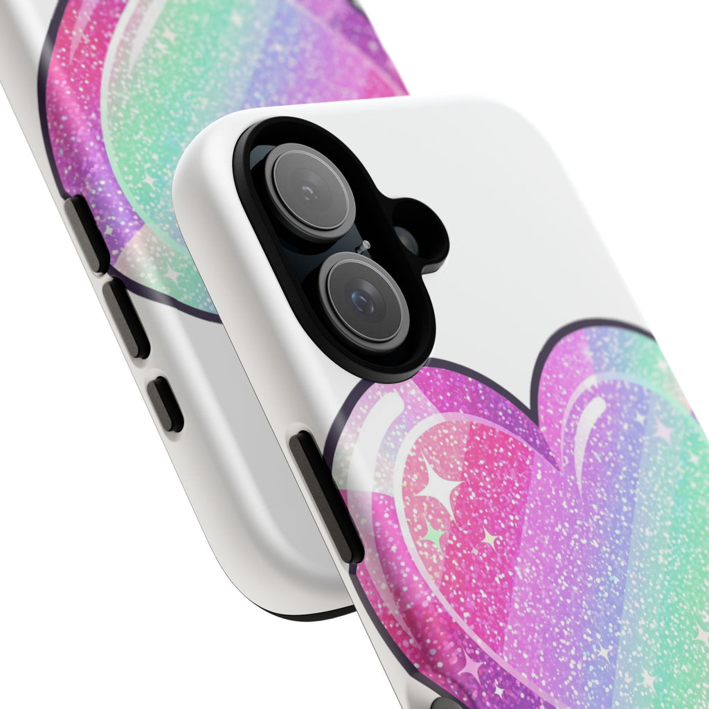 Pastel Glitter Heart Tough Phone Case — Cute Protective Phone Cover