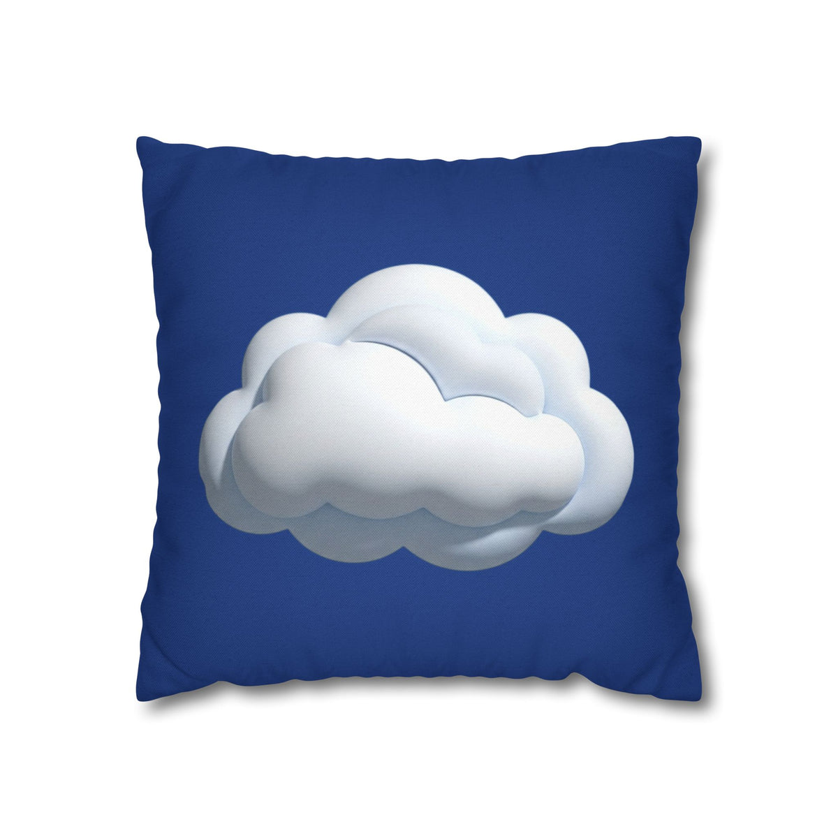 Cloud Navy Pillowcase – Soft White Cloud Design on Blue Square Pillow