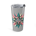 20oz Geometric Starburst Tumbler — Colorful Abstract Travel Cup- Light Grey