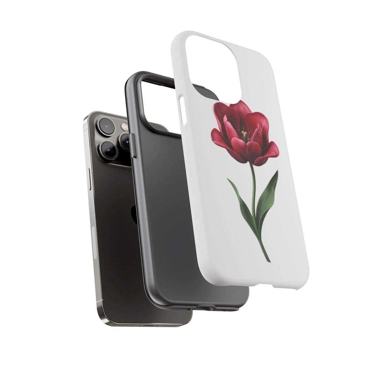 Tulip Floral Tough Phone Case – Protective Blossom iPhone Cover