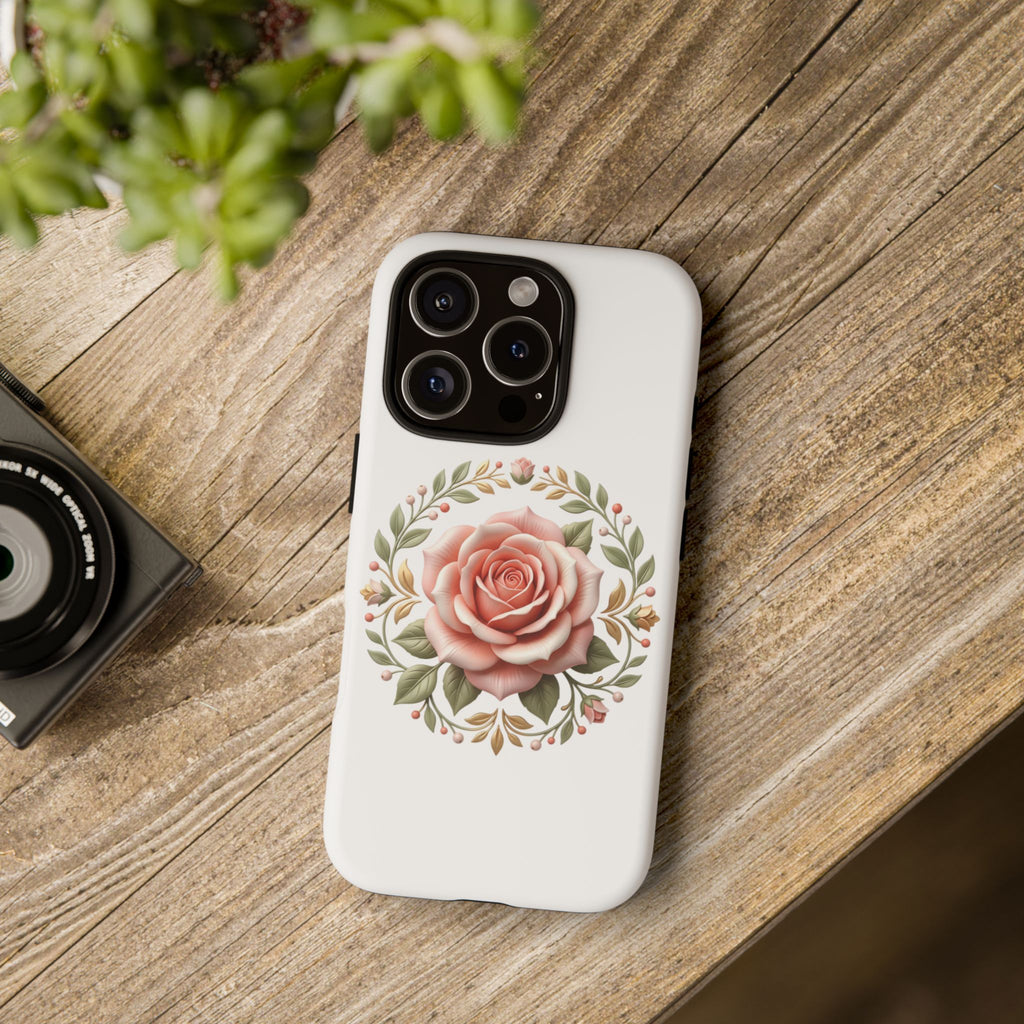 Floral Rose Wreath Tough Phone Case