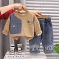 Autumn baby and children's long sleeved hoodie two-piece set