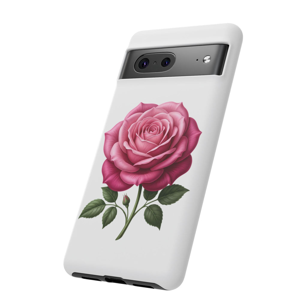 Pink Rose Tough Phone Case — Floral Protective iPhone Cover