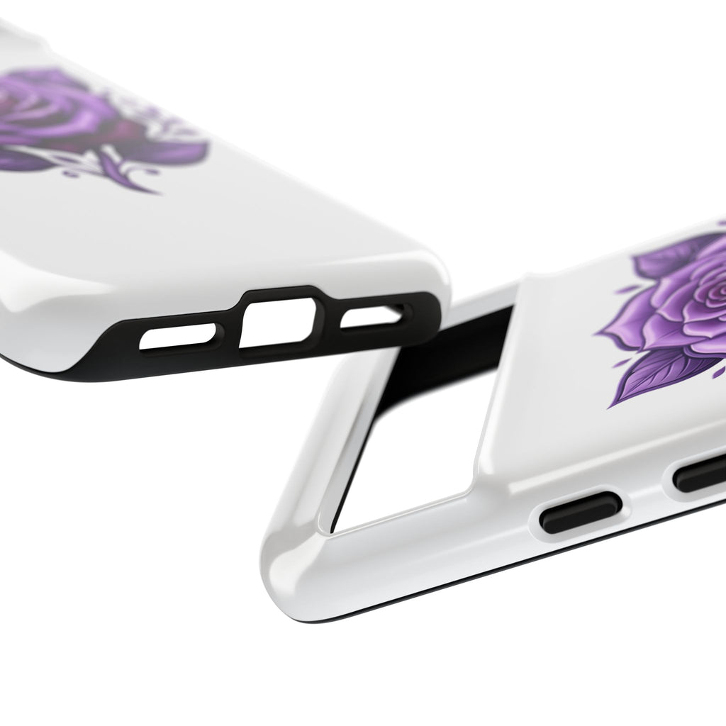 Purple Rose Tough Phone Case — Floral Protective Phone Cover