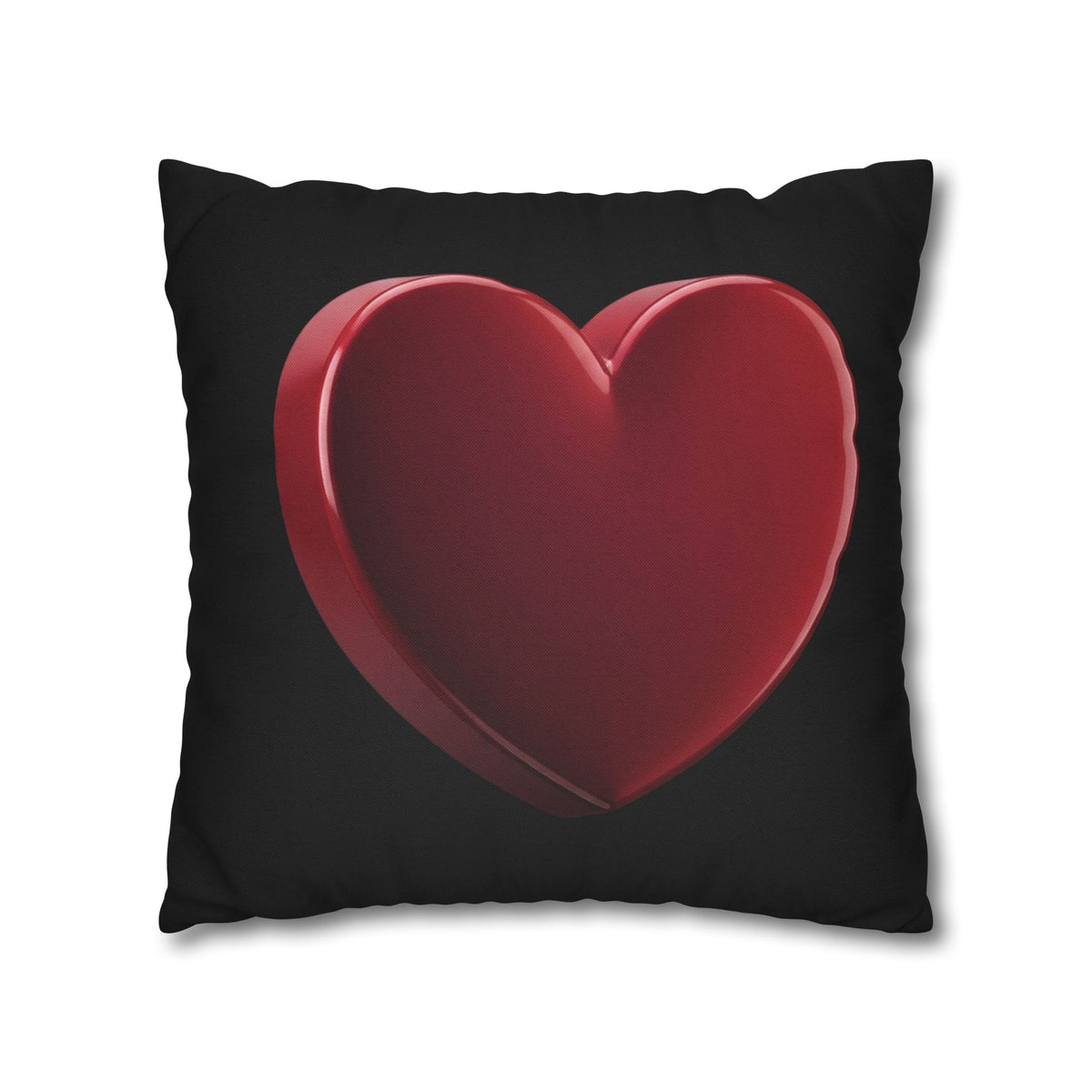 Red Heart Black Spun Polyester Square Pillowcase