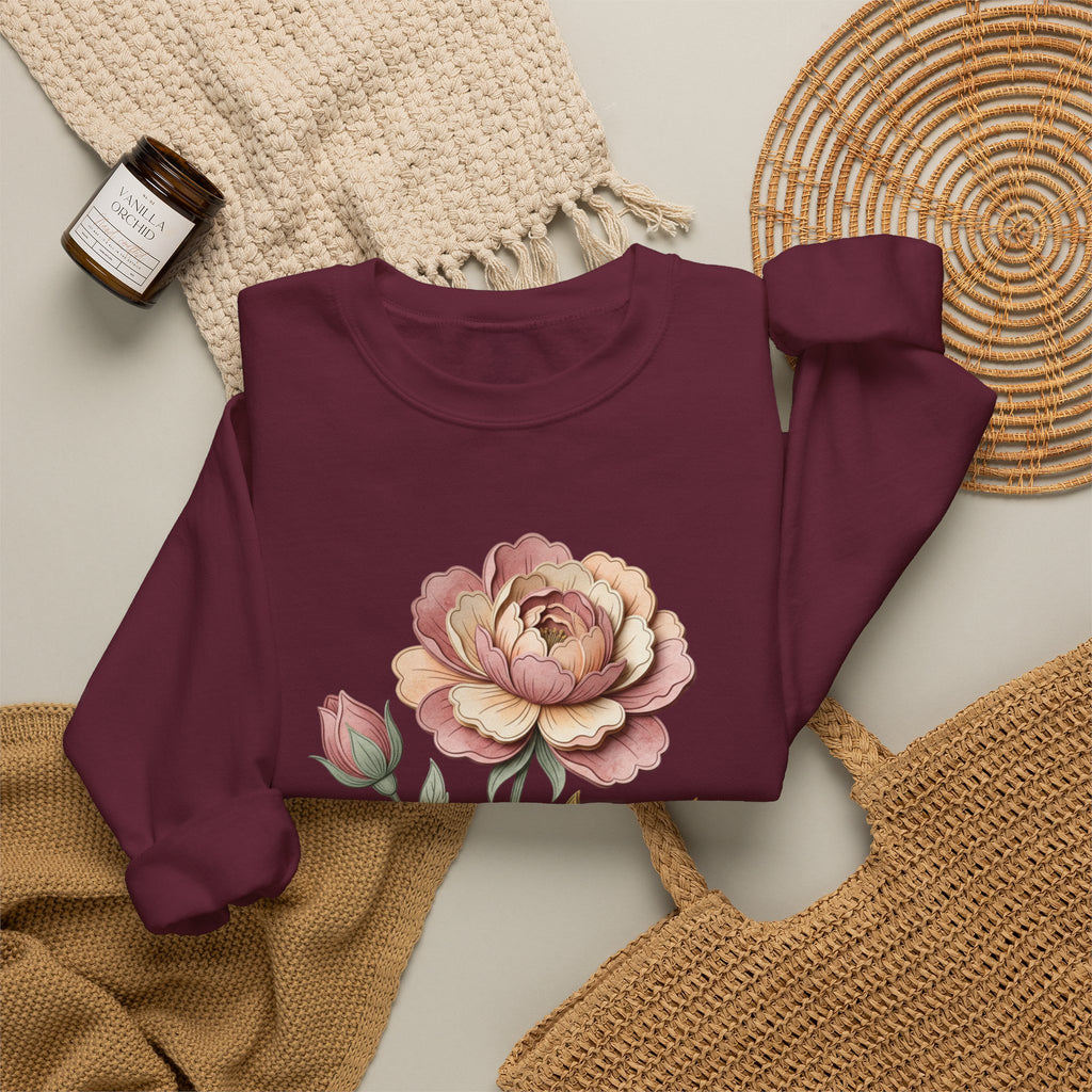 Floral Rose Crewneck Sweatshirt