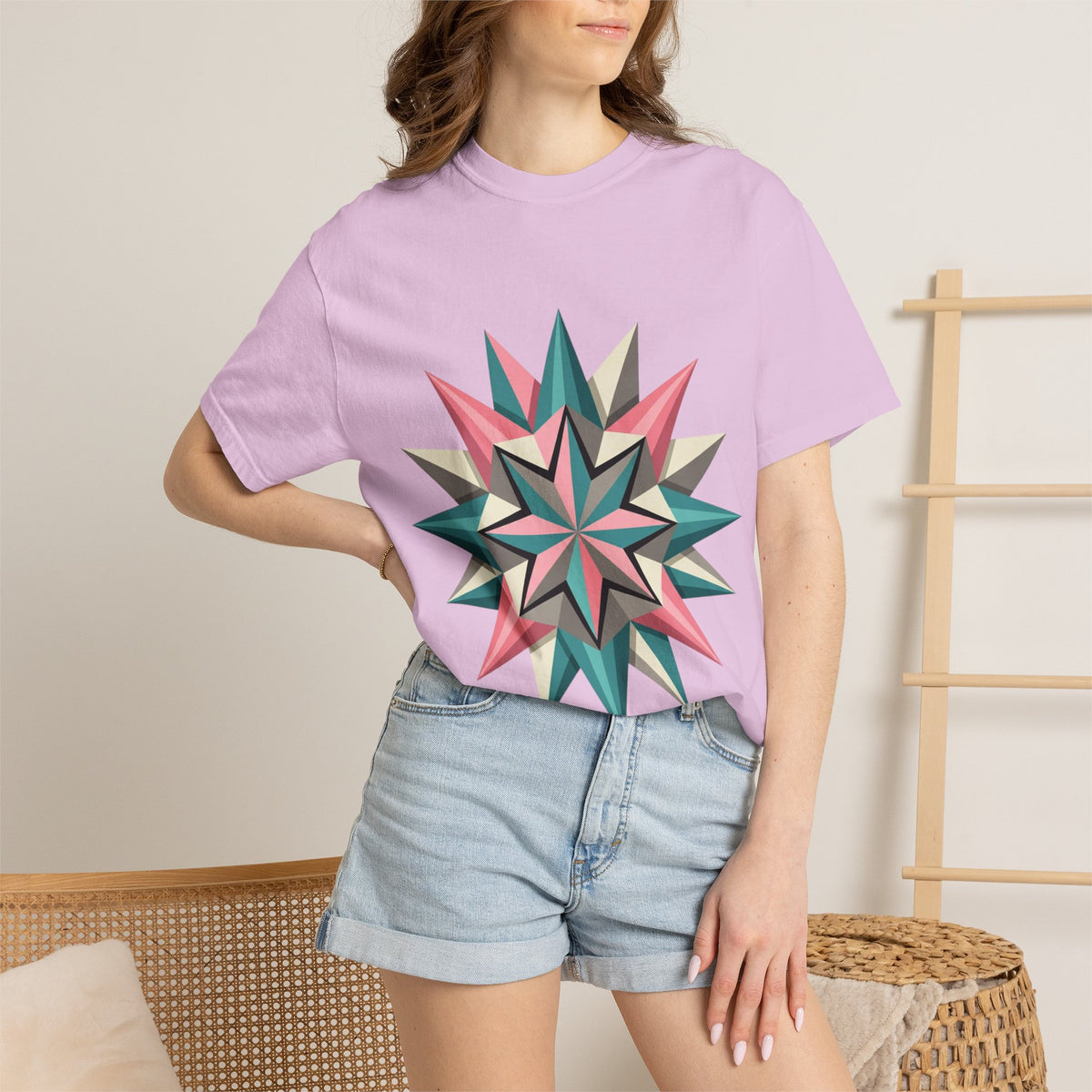Geometric Starburst Graphic T-Shirt