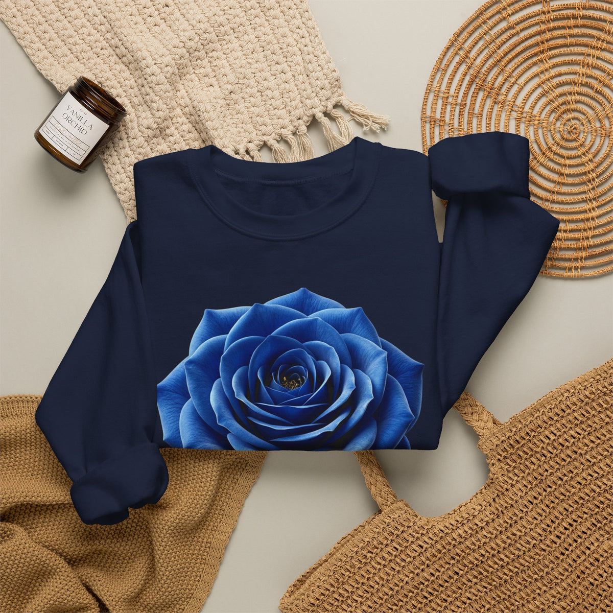 Blue Rose Crewneck Sweatshirt