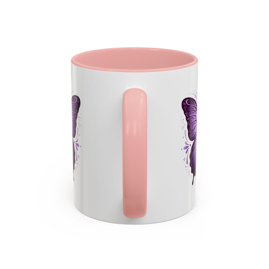 Purple Butterfly Accent Coffee Mug — 11oz & 15oz Decorative Tea Cup