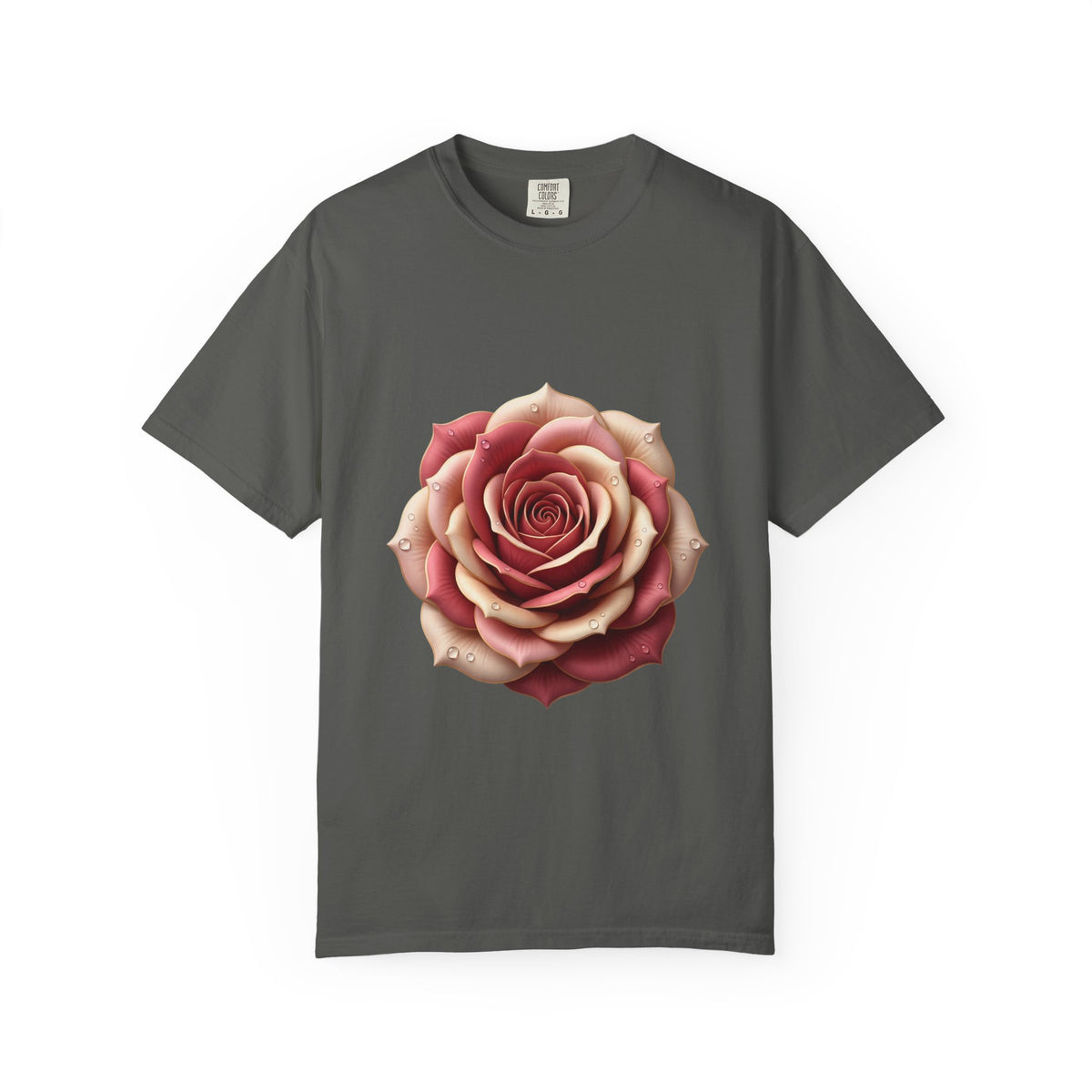 Rose Bloom Graphic T-Shirt — Realistic Pink Rose Floral Tee