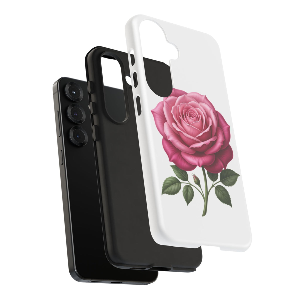 Pink Rose Tough Phone Case — Floral Protective iPhone Cover