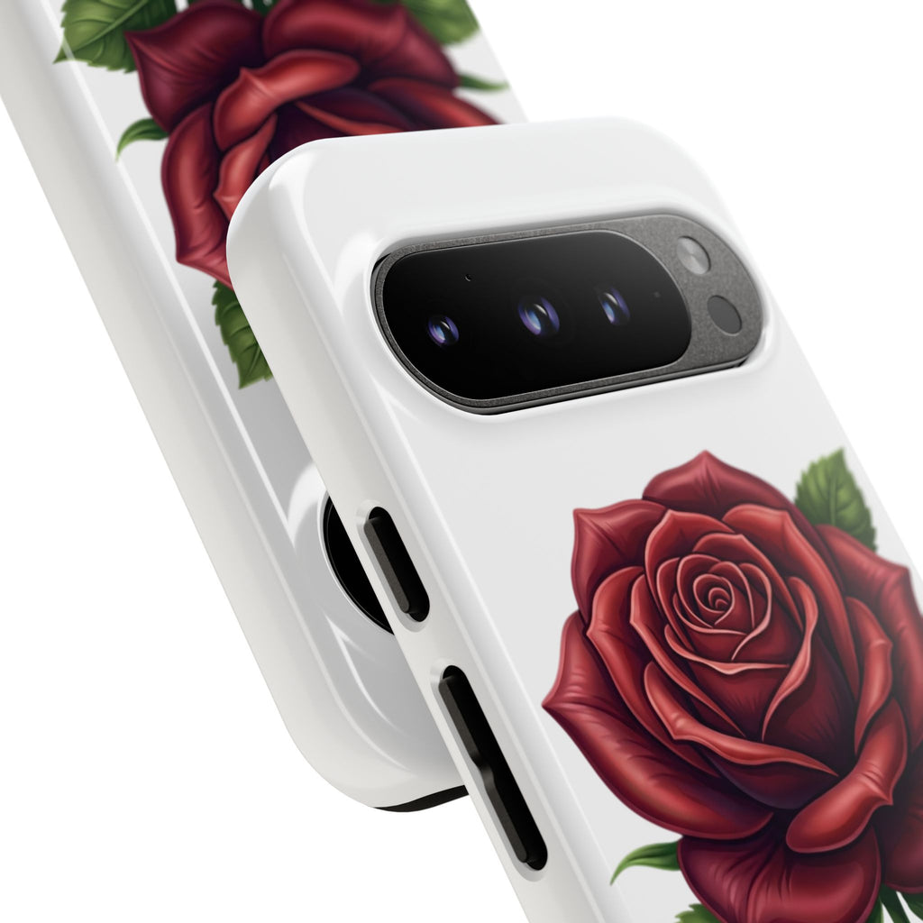 Rose Phone Case — Vintage Red Rose Floral Protective Cover