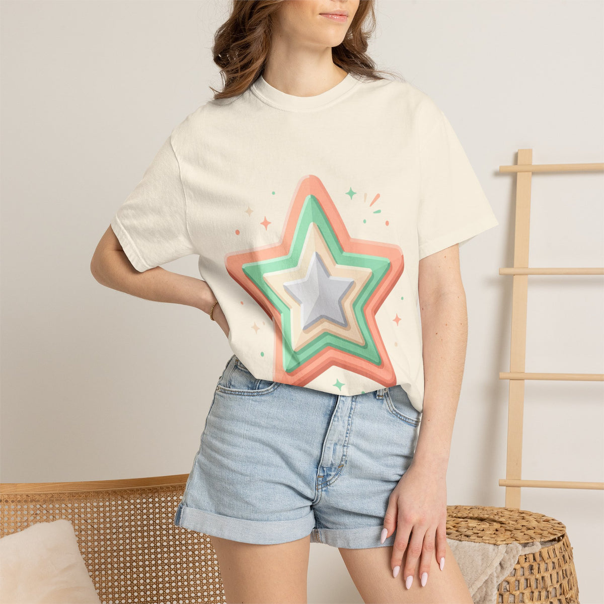 Star Design Unisex Garment-Dyed T-shirt