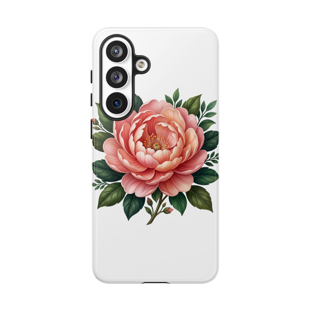 Floral Peony Tough Phone Case — Protective Botanical iPhone Cover