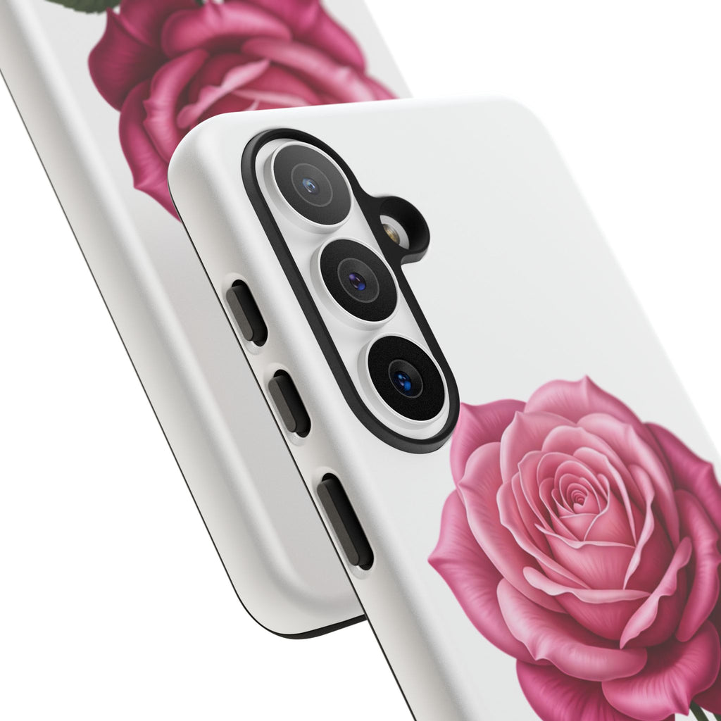 Pink Rose Tough Phone Case — Floral Protective iPhone Cover