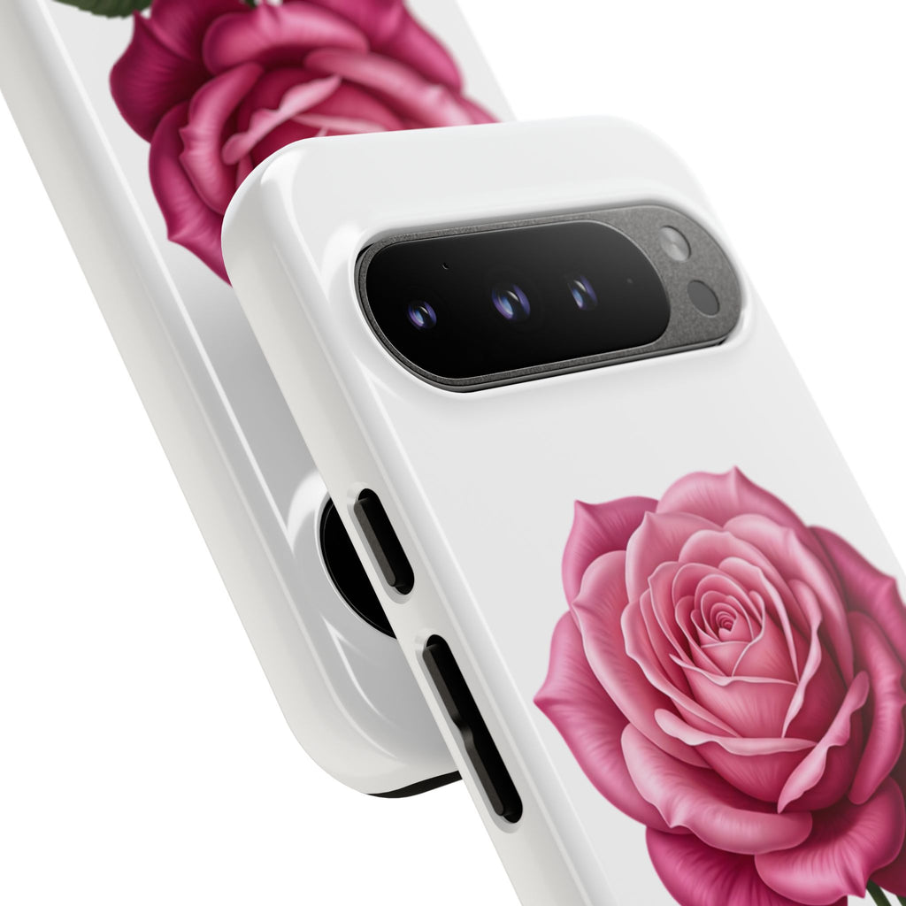 Pink Rose Tough Phone Case — Floral Protective iPhone Cover